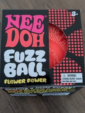 NeeDoh Fuzzball FLOWER POWER Soft Doh Filled Stretch Ball Orange